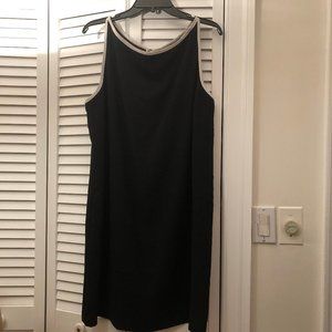 CDC Encore black dress sleeveless, with white edge